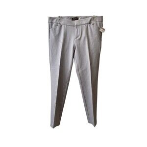 Crosby Womens Skinny Beck Pants Light Gray Flat Front Stretch Cotton size 8 NWT